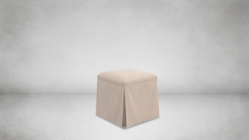 Lakewood Ottoman (Belgian Linen - White, 19"W x 19"D x 19"H)